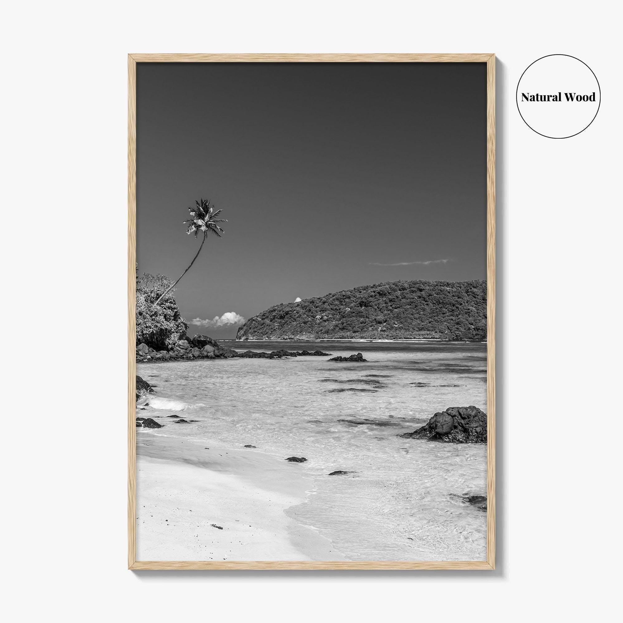 Lalomanu Beach Black and White Fine Art Photo Print, Samoa, Upolu, Wall Poster