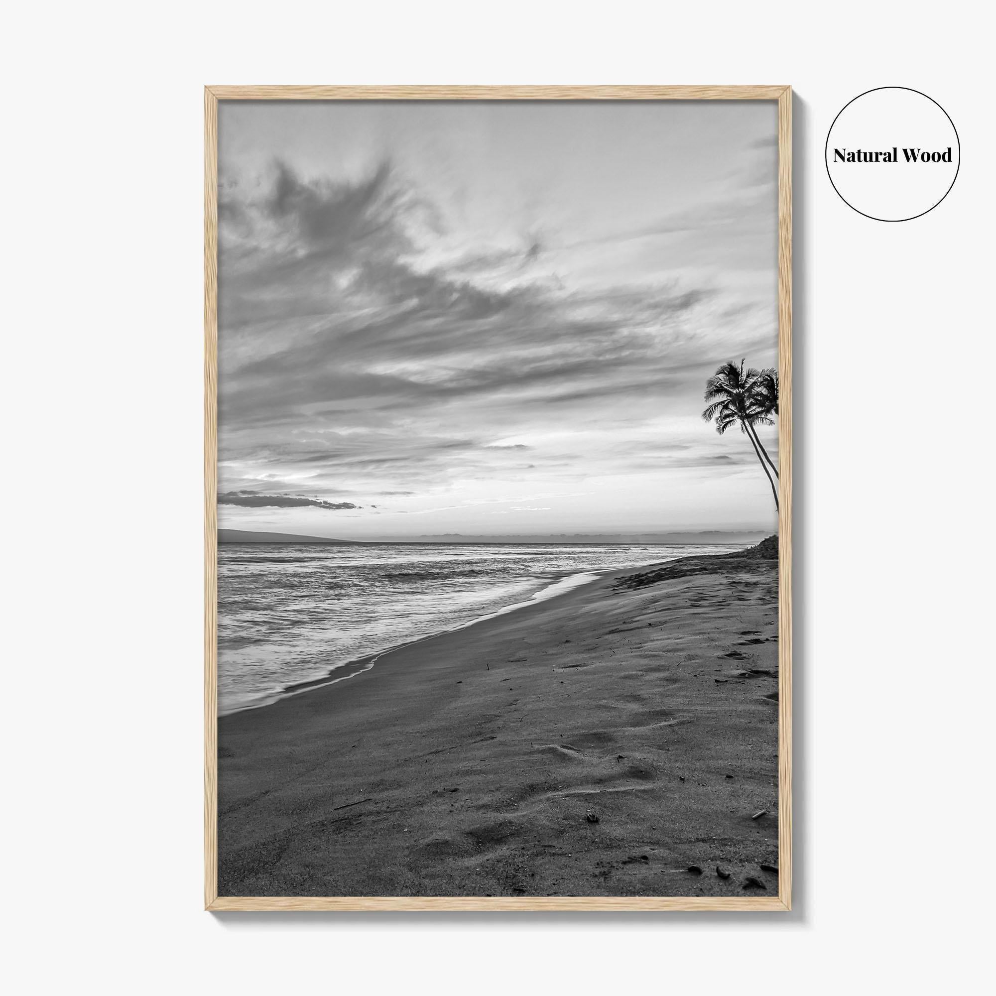 Maui Black and White Fine Art Photo Print, Kaanapali Lahaina Hawaii Poster