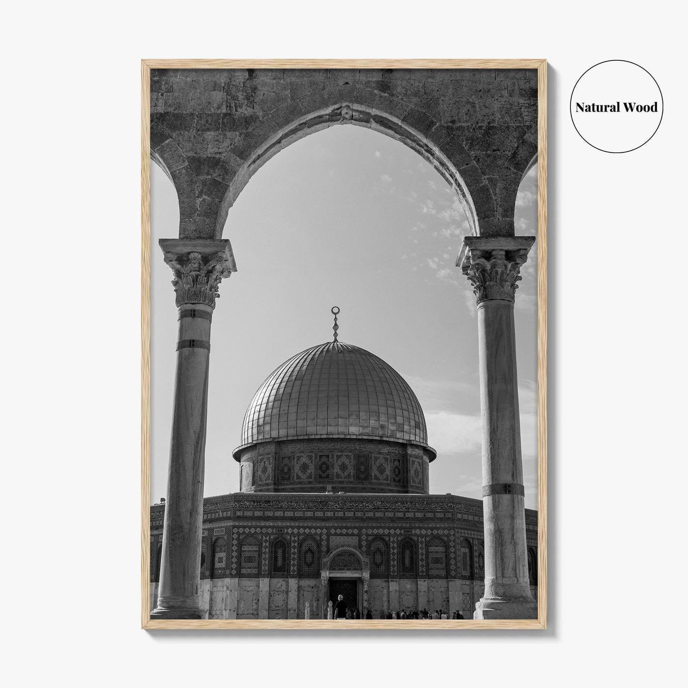 Jerusalem Black and White Fine Art Photo Print, Dome of the Rock Israel Poster