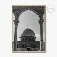 Jerusalem Black and White Fine Art Photo Print, Dome of the Rock Israel Poster