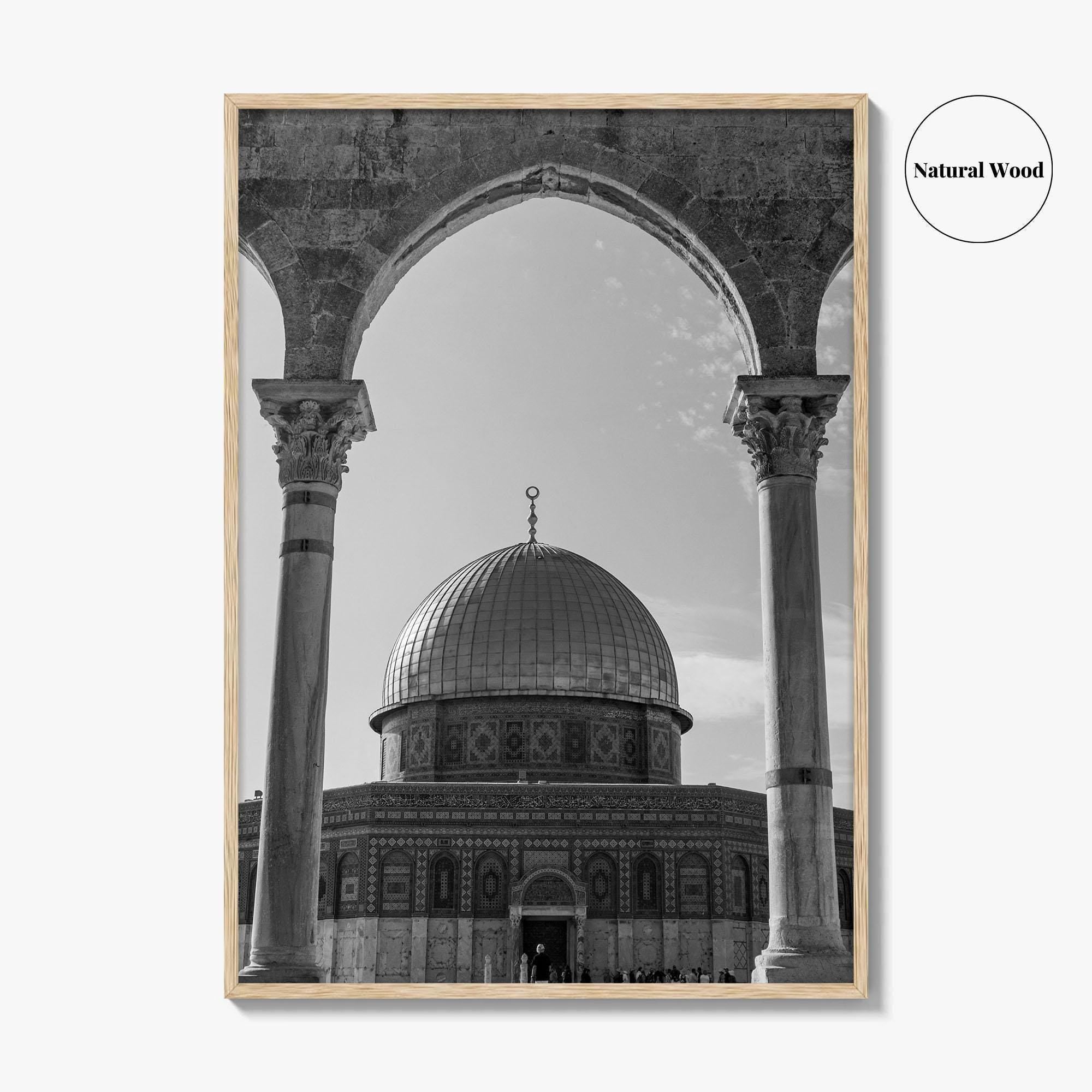 Jerusalem Black and White Fine Art Photo Print, Dome of the Rock Israel Poster