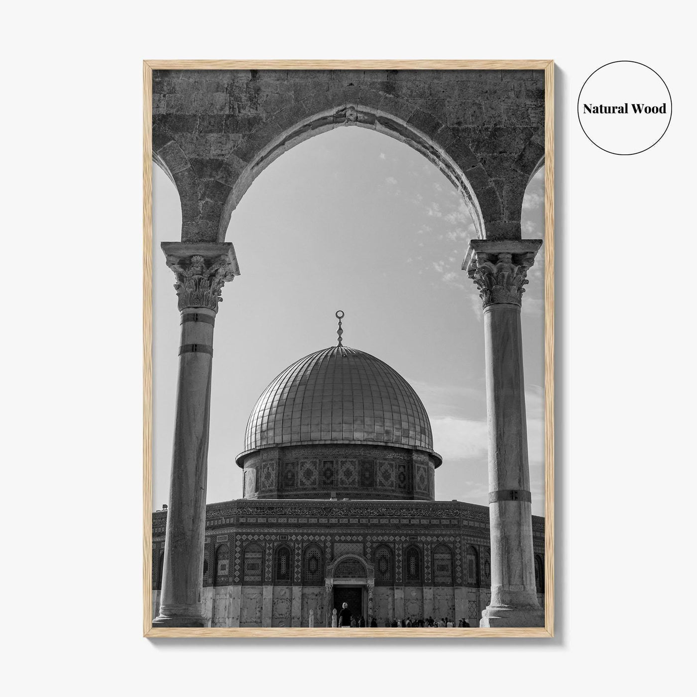 Jerusalem Black and White Fine Art Photo Print, Dome of the Rock Israel Poster