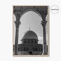 Jerusalem Black and White Fine Art Photo Print, Dome of the Rock Israel Poster