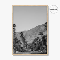 Palm Springs Skyline Black and White Fine Art Photo Print, Downtown California Poster