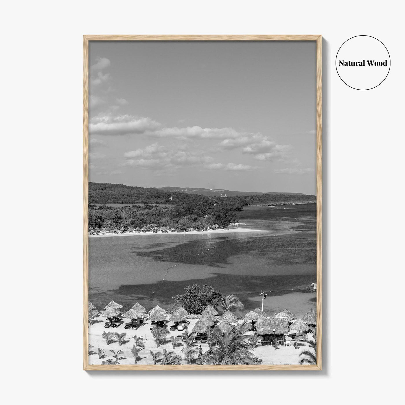 Runaway Bay Black and White Fine Art Photo Print, Jamaica Ocho Rios Poster