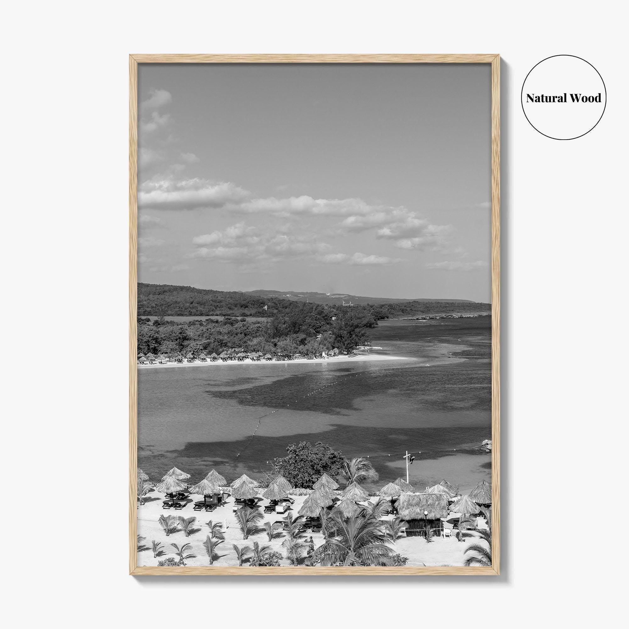 Runaway Bay Black and White Fine Art Photo Print, Jamaica Ocho Rios Poster