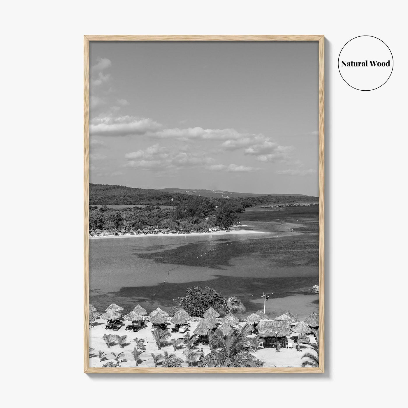 Runaway Bay Black and White Fine Art Photo Print, Jamaica Ocho Rios Poster