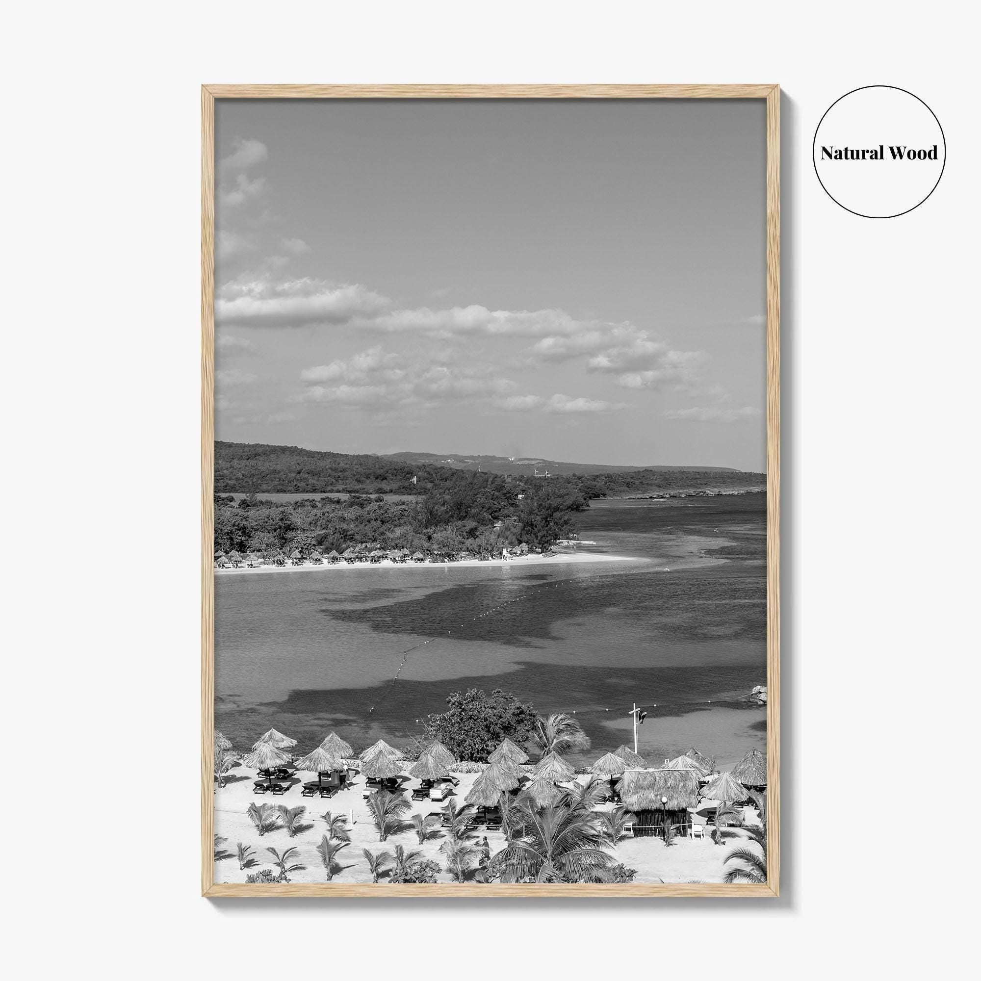 Runaway Bay Black and White Fine Art Photo Print, Jamaica Ocho Rios Poster