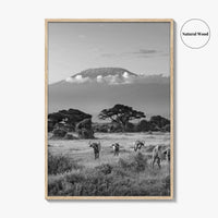 Mount Kilimanjaro Black and White Fine Art Photo Print, Amboseli, Kenya, Tanzania, Poster