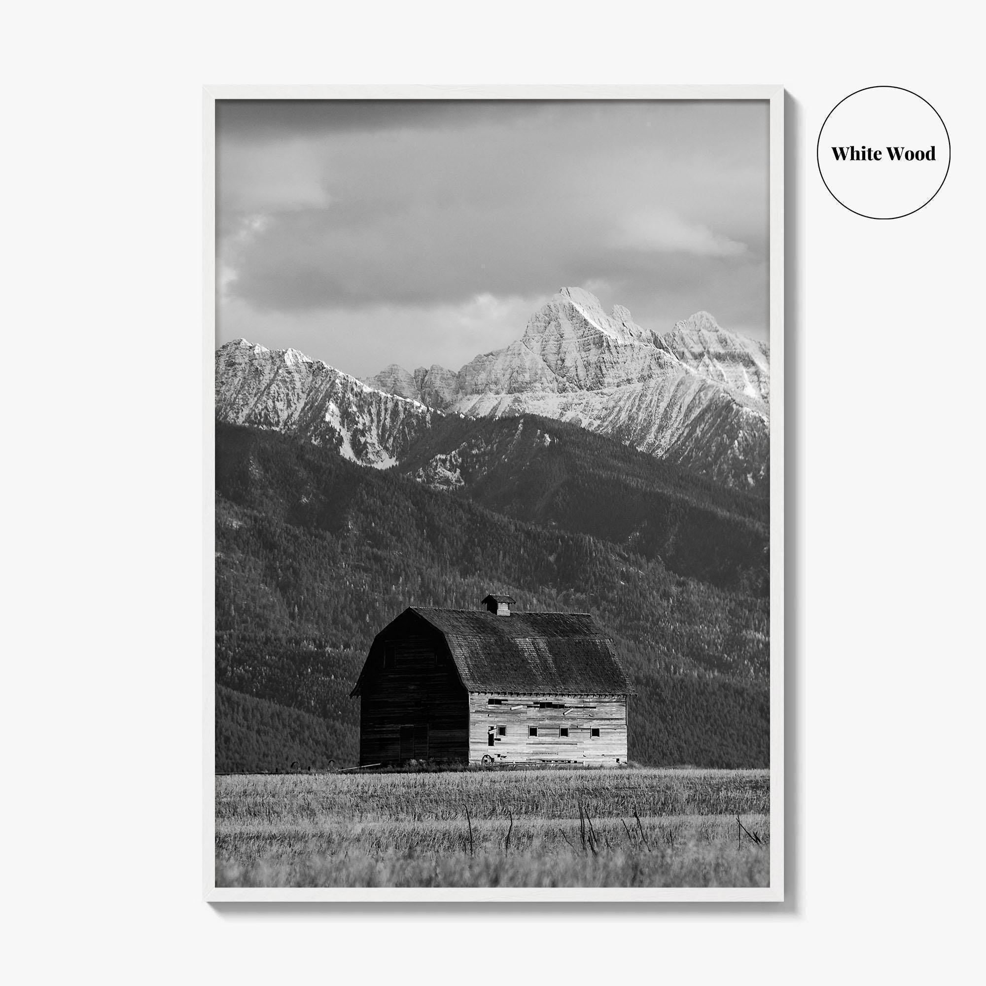 Pablo Montana Black and White Fine Art Photo Print, Mission Valley Barn USA Poster