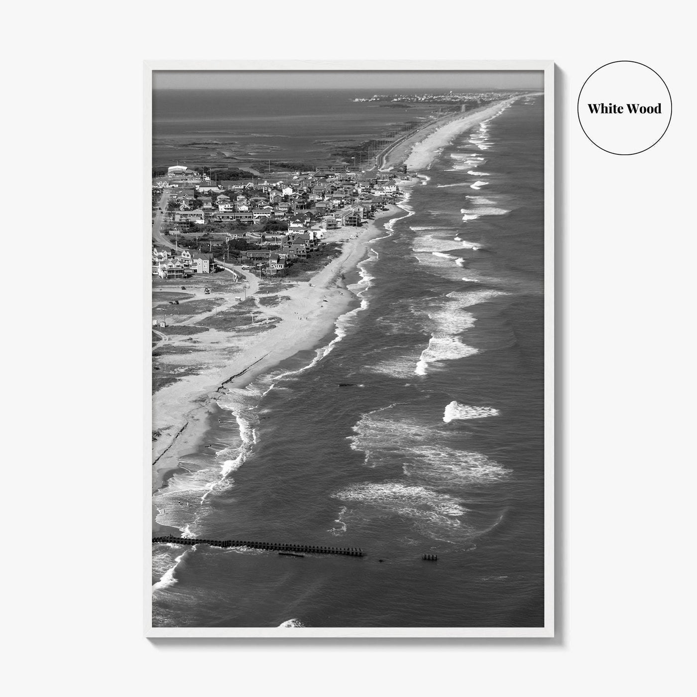 Outer Banks Black and White Fine Art Photo Print, Hatteras Island, North Carolina Poster