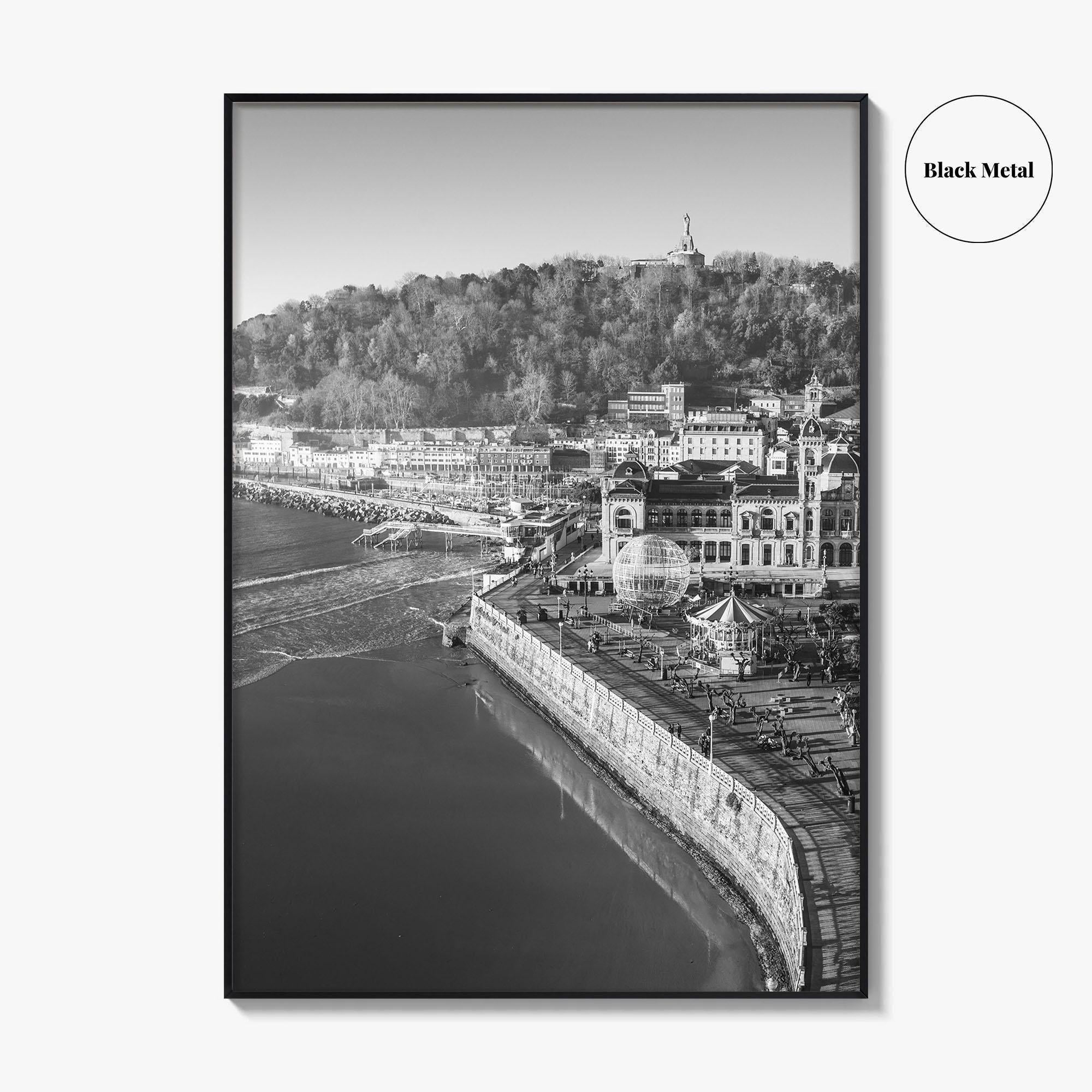 San Sebastian Black and White Fine Art Photo Print, Alderdi Eder Park Spain Poster