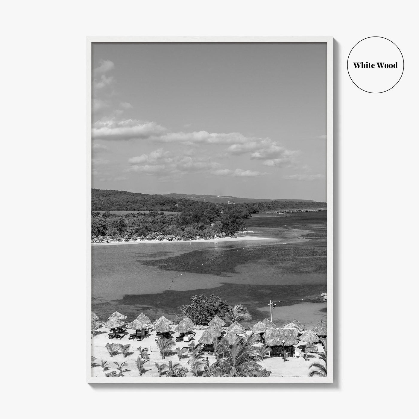 Runaway Bay Black and White Fine Art Photo Print, Jamaica Ocho Rios Poster