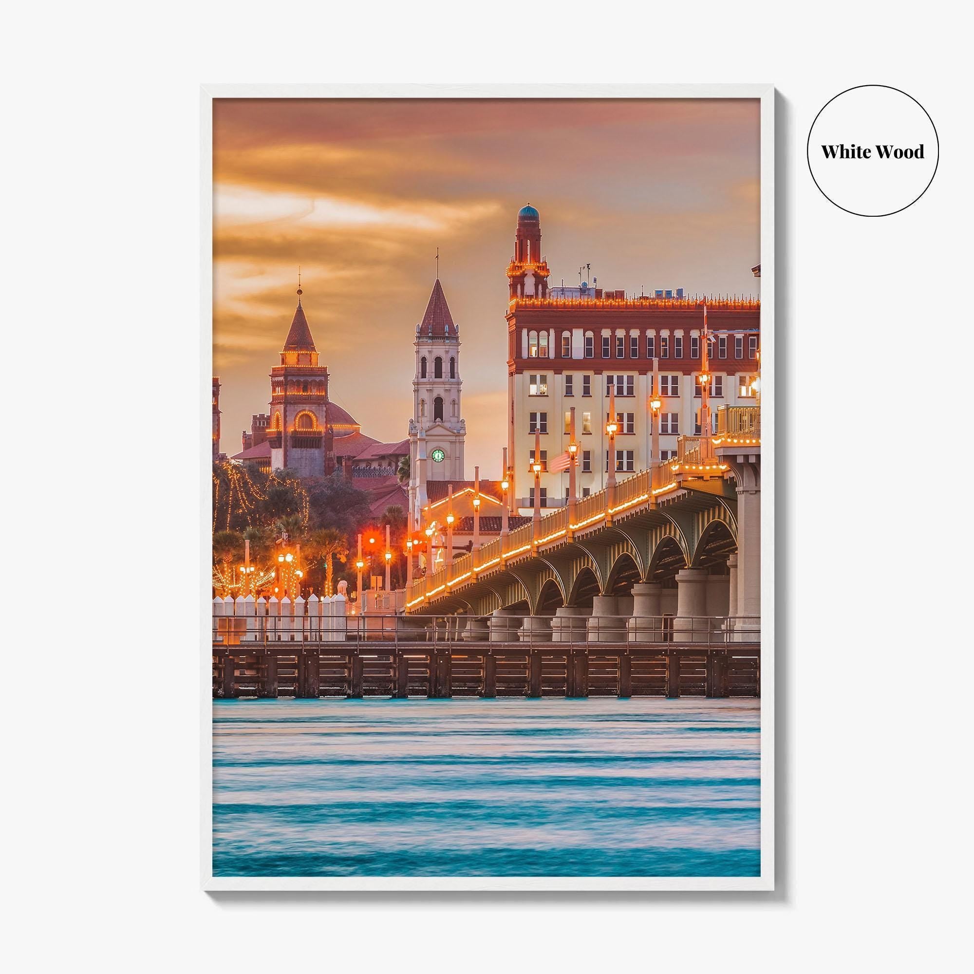 St Augustine Skyline Fine Art Photo Print, Florida, Bridge of Lions, Wall Poster