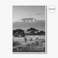 Mount Kilimanjaro Black and White Fine Art Photo Print, Amboseli, Kenya, Tanzania, Poster
