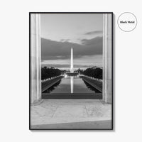 Washington DC Black and White Fine Art Photo Print, Lincoln Memorial Reflecting Pool Poster