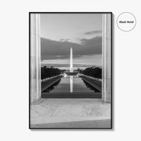 Washington DC Black and White Fine Art Photo Print, Lincoln Memorial Reflecting Pool Poster