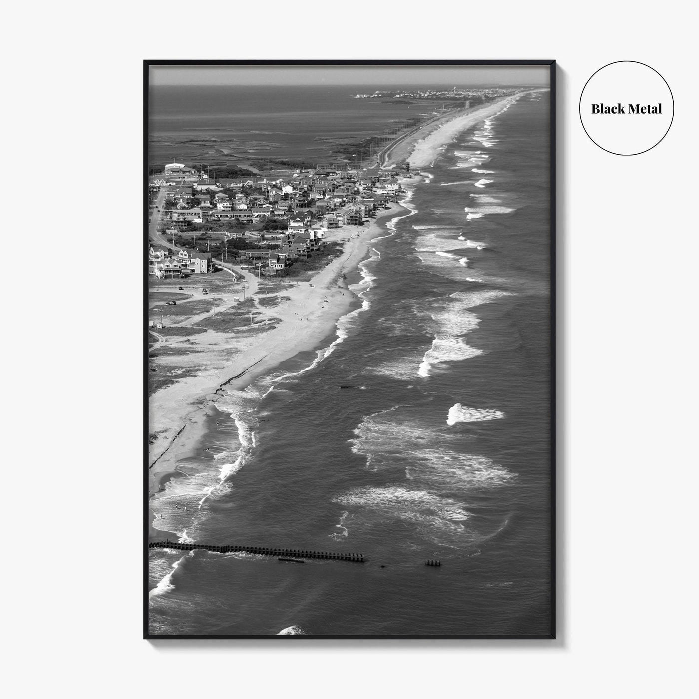 Outer Banks Black and White Fine Art Photo Print, Hatteras Island, North Carolina Poster