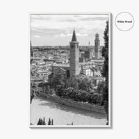 Verona Black and White Fine Art Photo Print, Historic Italy Poster, Veneto Poster