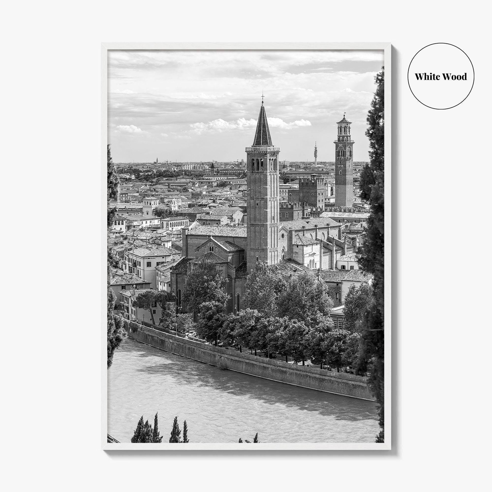 Verona Black and White Fine Art Photo Print, Historic Italy Poster, Veneto Poster