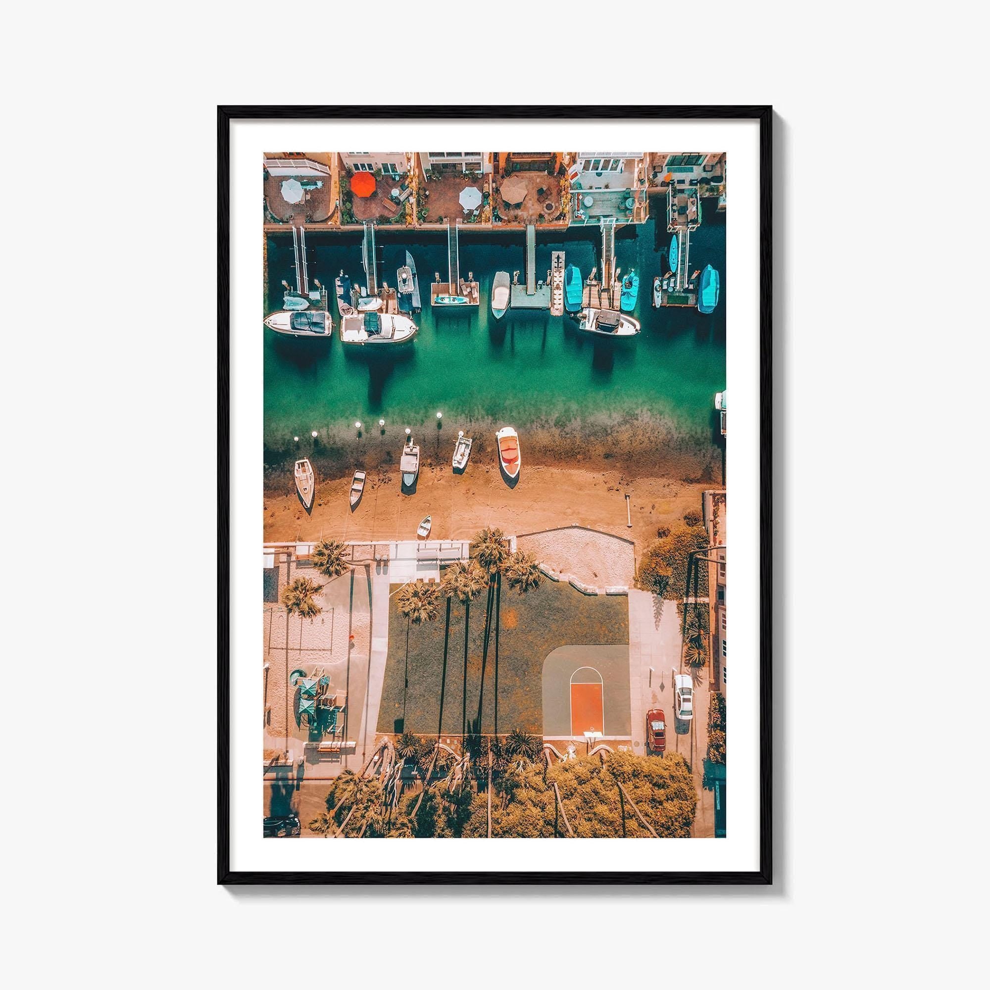 Newport Beach Fine Art Photo Print, OC California, Aerial Basketball Court, Coastal Poster