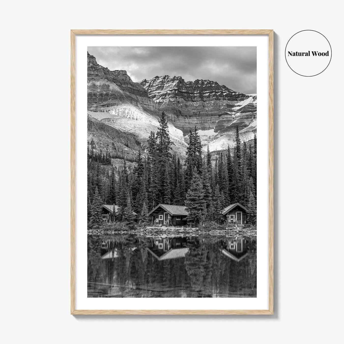 Lake O'Hara Black and White Fine Art Photo Print, Yoho National Park Poster