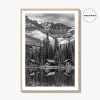 Lake O'Hara Black and White Fine Art Photo Print, Yoho National Park Poster