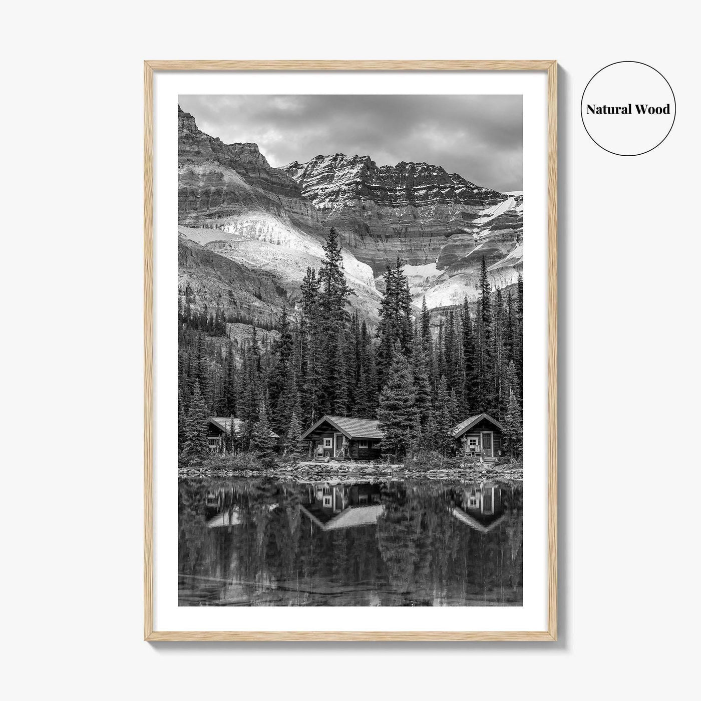 Lake O'Hara Black and White Fine Art Photo Print, Yoho National Park Poster
