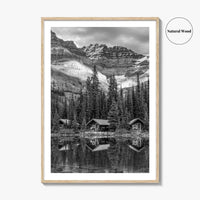 Lake O'Hara Black and White Fine Art Photo Print, Yoho National Park Poster
