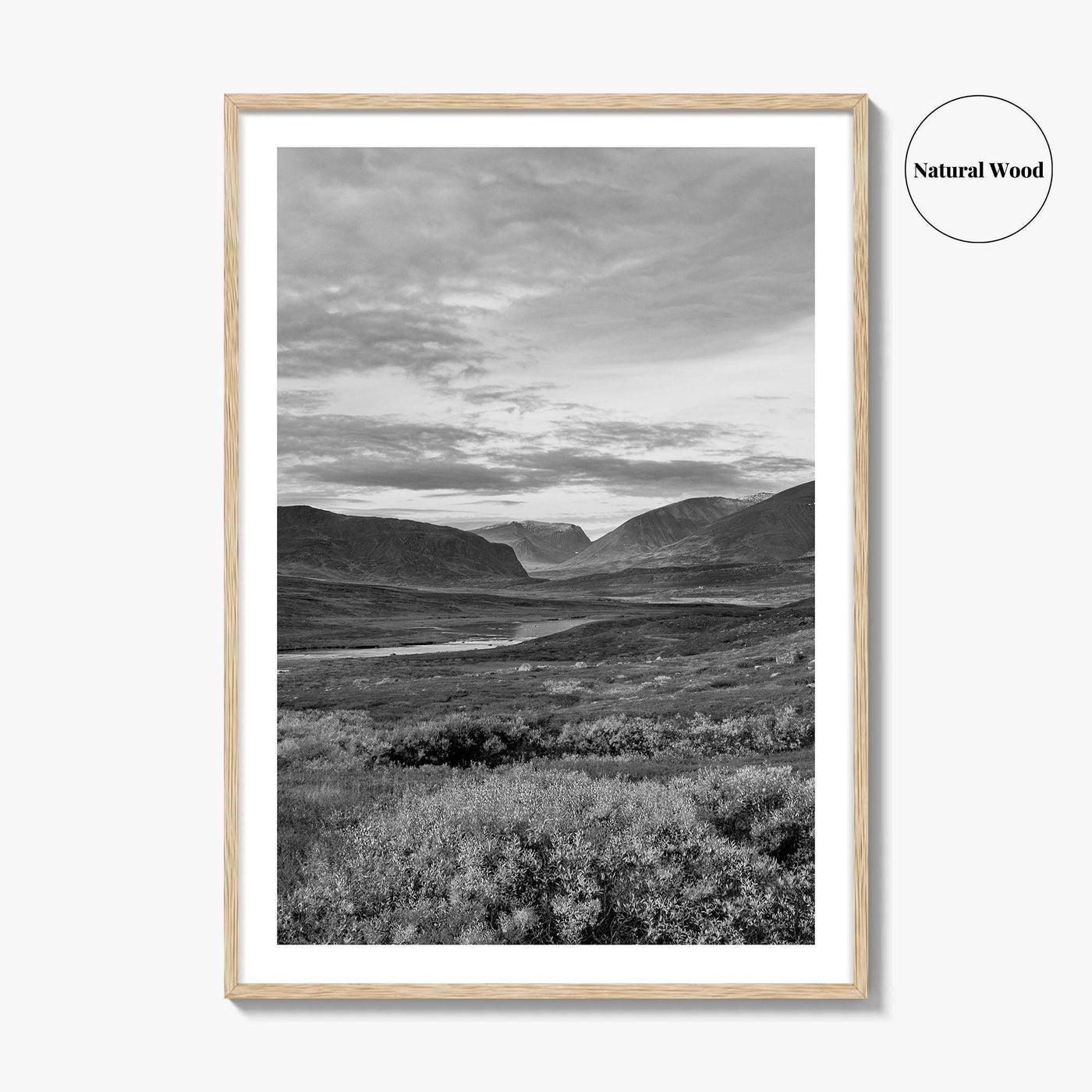 Kungsleden Black and White Fine Art Photo Print, Abisko Swedish Lapland Landscape Poster