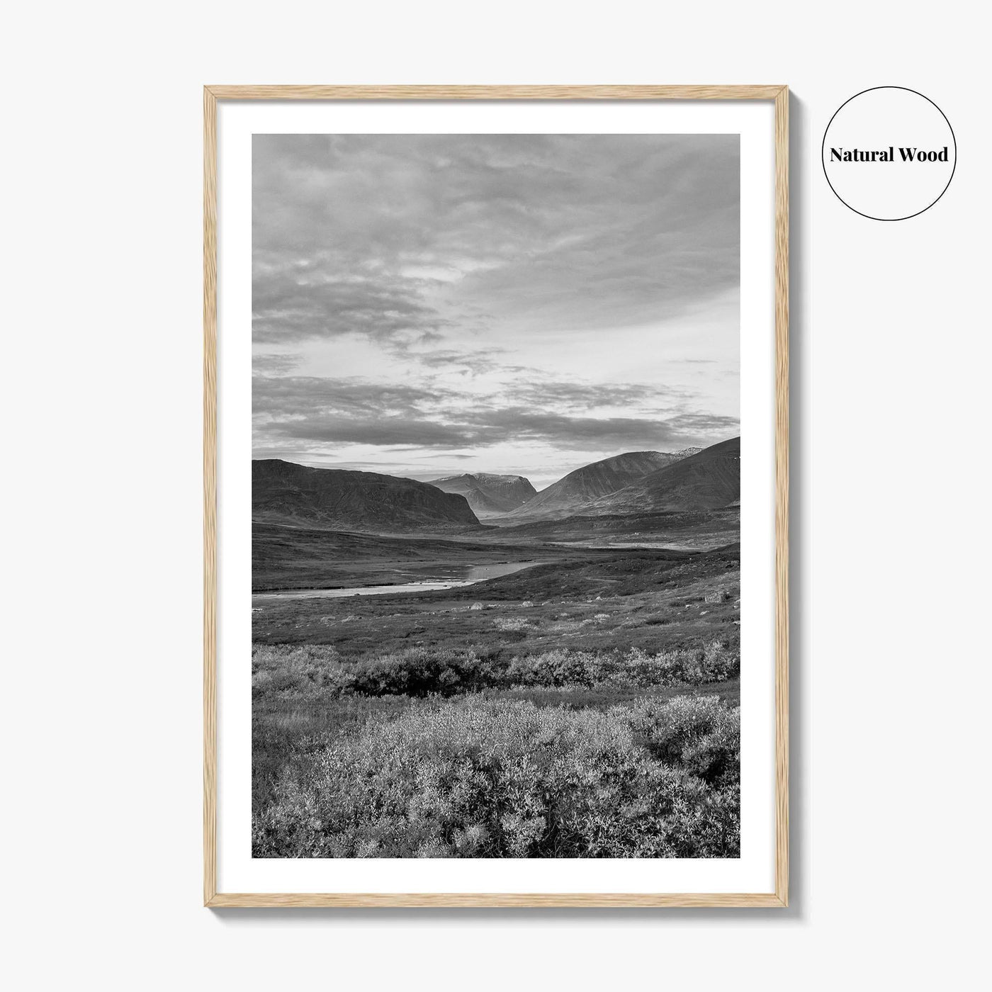 Kungsleden Black and White Fine Art Photo Print, Abisko Swedish Lapland Landscape Poster