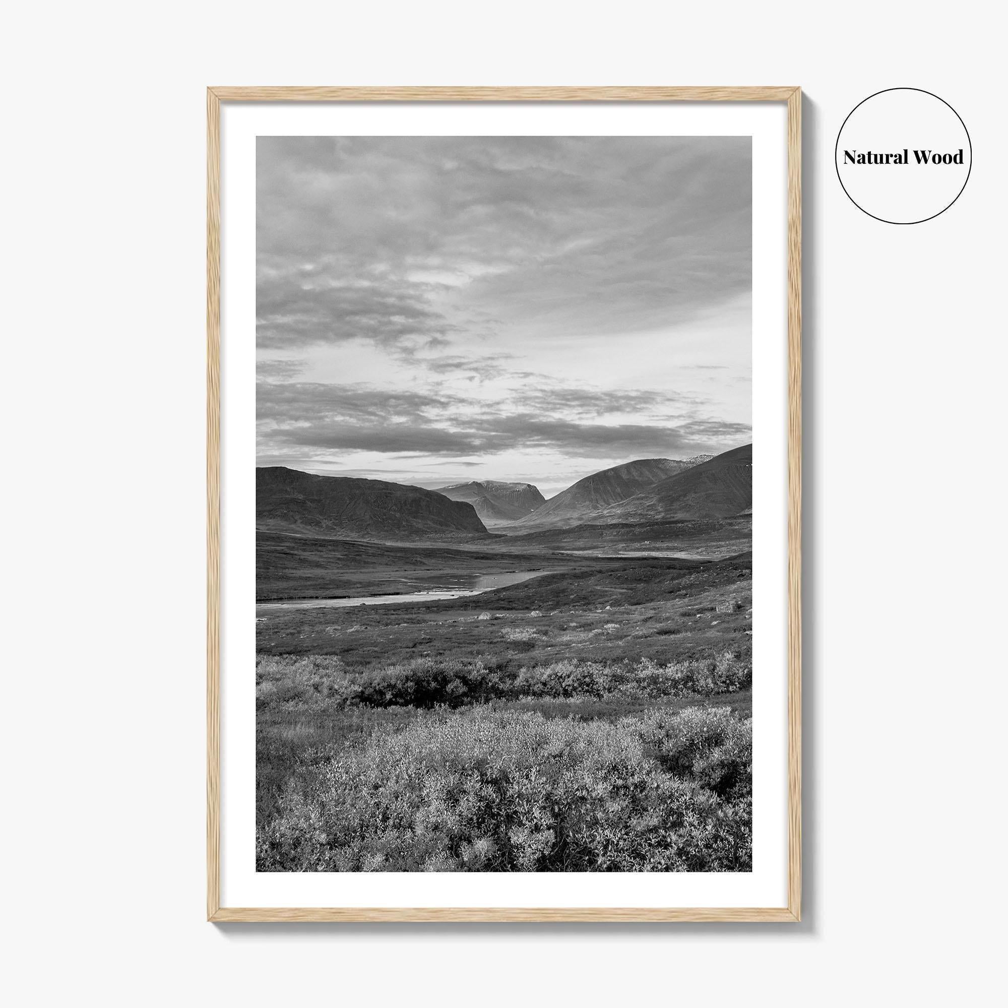 Kungsleden Black and White Fine Art Photo Print, Abisko Swedish Lapland Landscape Poster