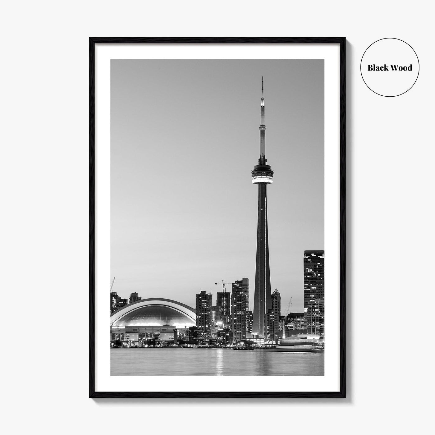 Toronto Skyline Black and White Fine Art Photo Print, Ontario Canada, Wall Decor Poster
