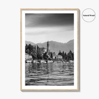 Lake Como Black and White Fine Art Photo Print, Mezzegra Italy Poster