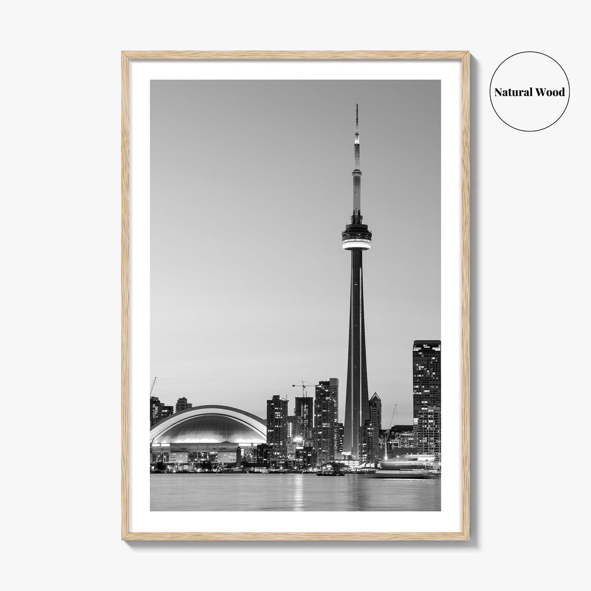 Toronto Skyline Black and White Fine Art Photo Print, Ontario Canada, Wall Decor Poster