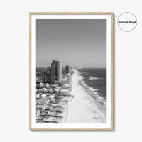 Orange Beach Black and White Fine Art Photo Print, Aerial, Alabama Poster, Gulf Shores