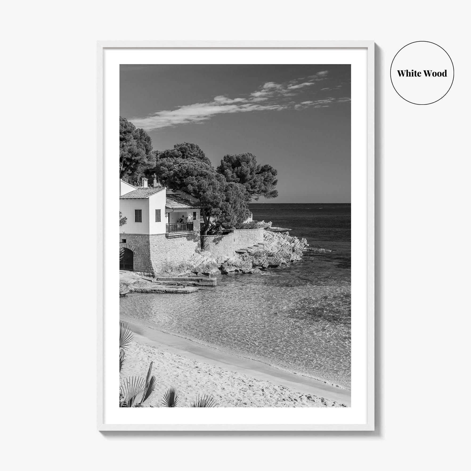 Mallorca Black and White Fine Art Photo Print, Cala Ratjada Spain Beach Coast Poster