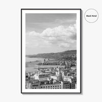 Trieste Black and White Fine Art Photo Print, Italy Panorama Wall Art Poster