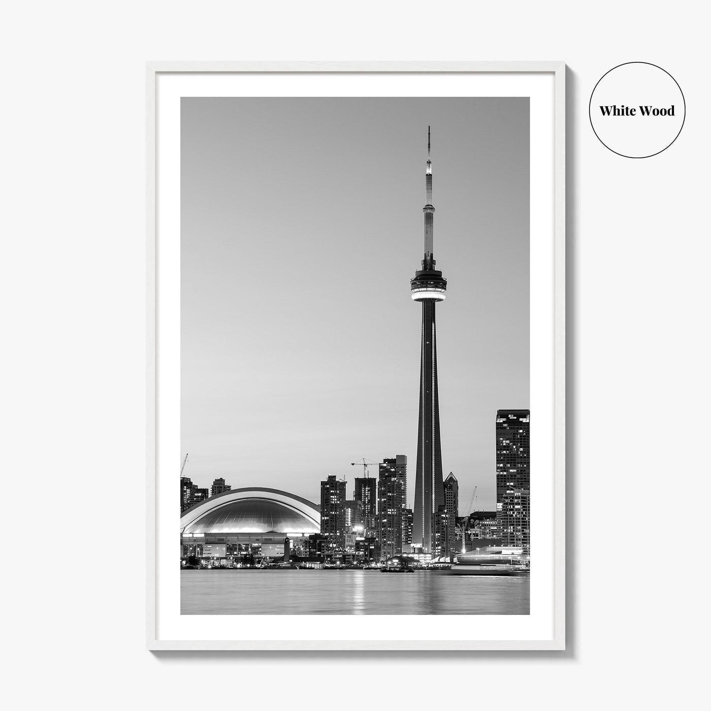 Toronto Skyline Black and White Fine Art Photo Print, Ontario Canada, Wall Decor Poster