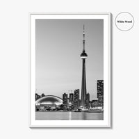 Toronto Skyline Black and White Fine Art Photo Print, Ontario Canada, Wall Decor Poster