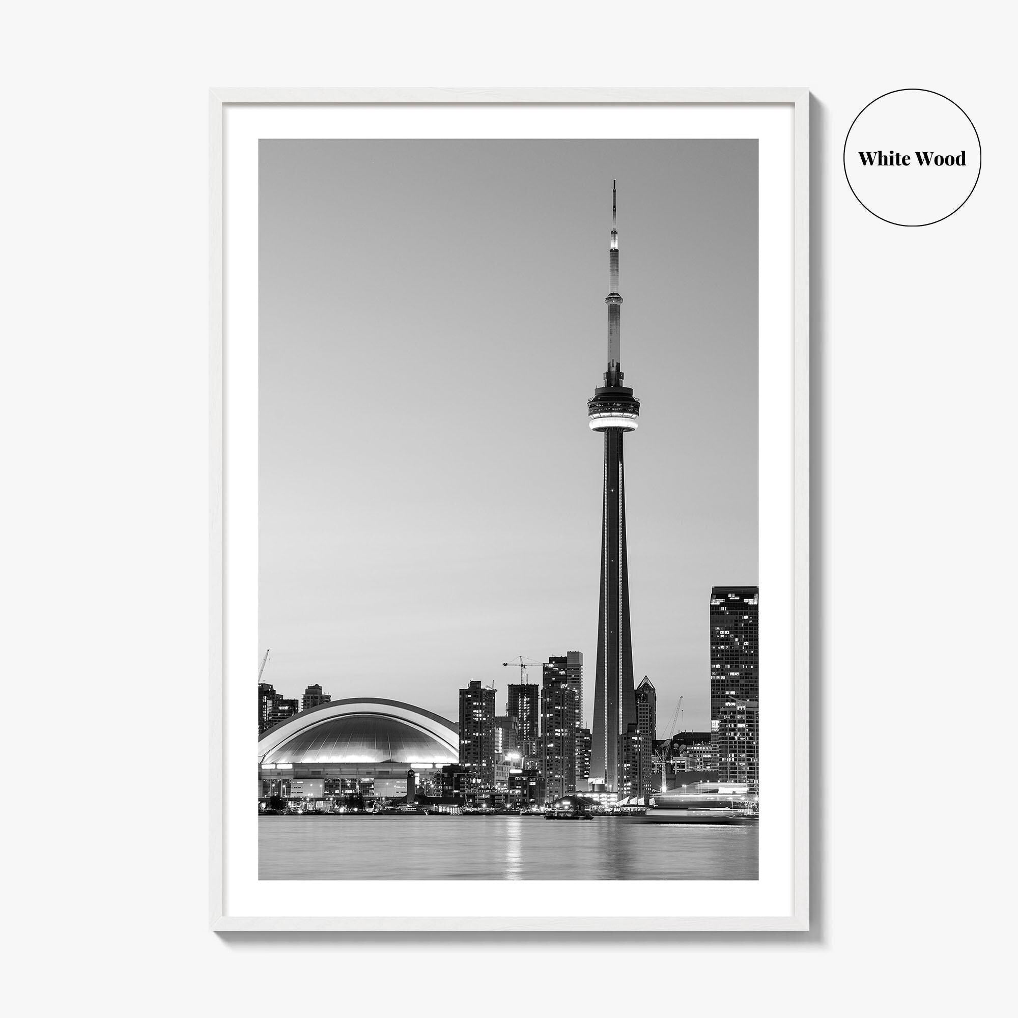 Toronto Skyline Black and White Fine Art Photo Print, Ontario Canada, Wall Decor Poster