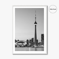 Toronto Skyline Black and White Fine Art Photo Print, Ontario Canada, Wall Decor Poster