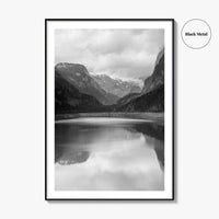 Gosausee Lake Black and White Fine Art Photo Print, Gosau, Dachstein, Salzkammergut, Austria Poster
