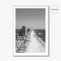 Orange Beach Black and White Fine Art Photo Print, Aerial, Alabama Poster, Gulf Shores