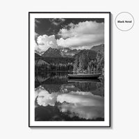 High Tatras Black and White Fine Art Photo Print, Strbske Pleso Lake, Slovakia Poster