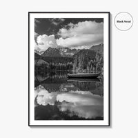High Tatras Black and White Fine Art Photo Print, Strbske Pleso Lake, Slovakia Poster