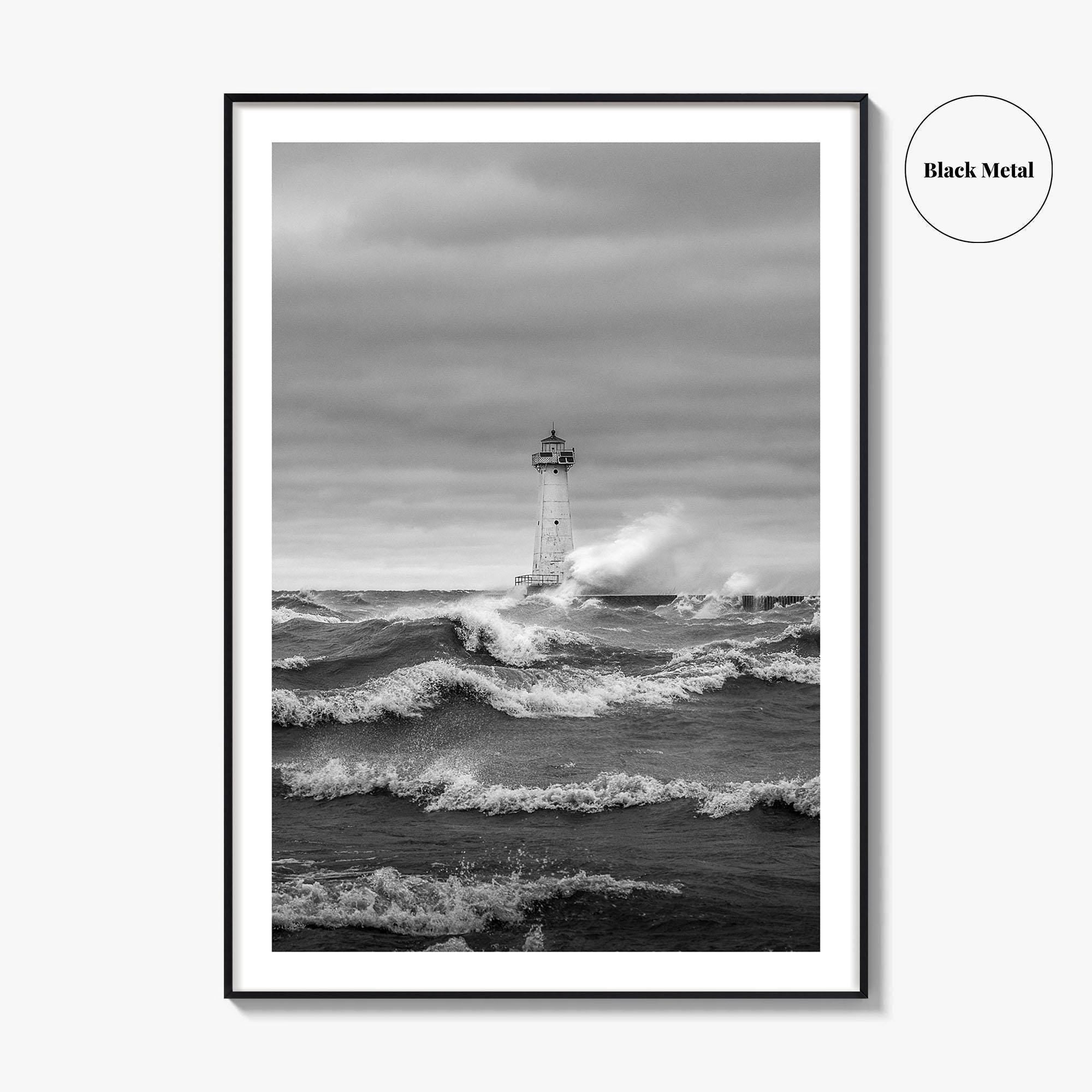 Sodus Point Lighthouse Black and White Fine Art Photo Print, Lake Ontario Poster