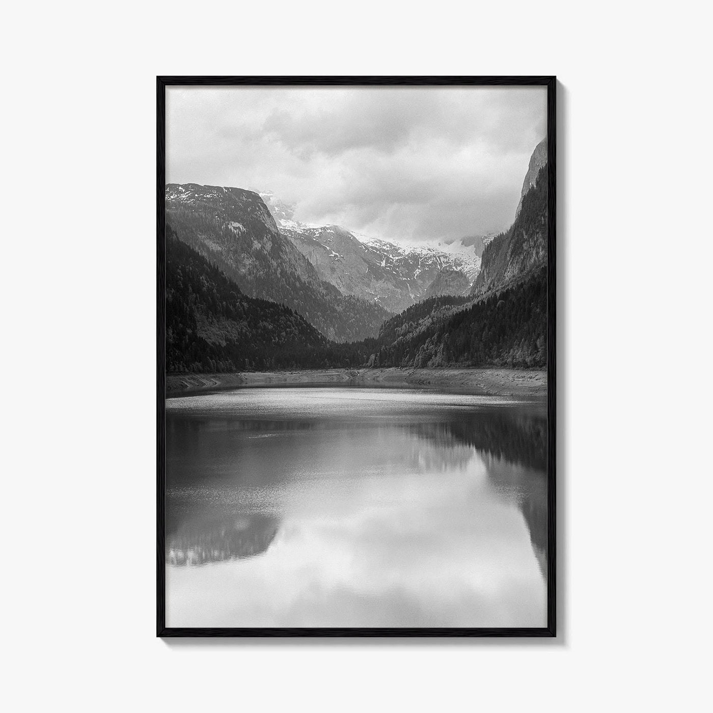 Gosausee Lake Black and White Fine Art Photo Print, Gosau, Dachstein, Salzkammergut, Austria Poster
