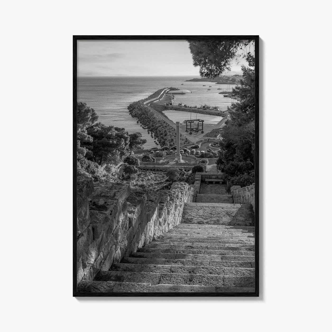 Santa Maria di Leuca Black and White Fine Art Photo Print, Puglia Italy Poster