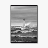 Sodus Point Lighthouse Black and White Fine Art Photo Print, Lake Ontario Poster